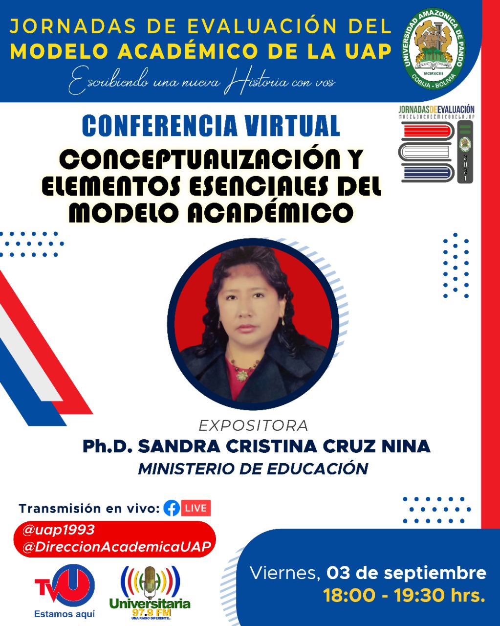 CONFERENCIA VIRTUAL: "CONCEPTUALIZACIÓN  Y ELEMENTOS ESENCIALES DEL MODELO ACADÉMICO"